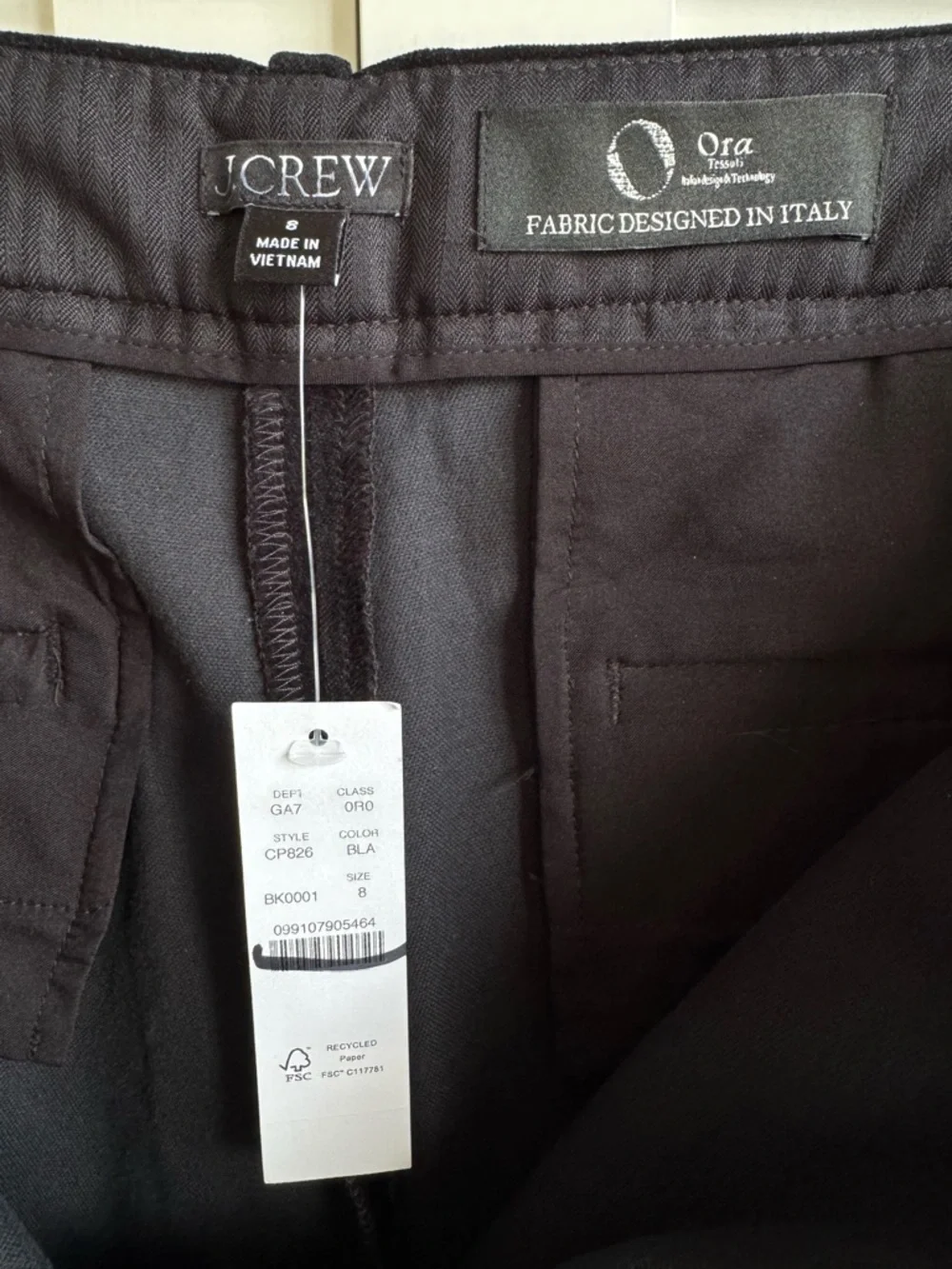 J.Crew Stella Straight Leg Pant in Velvet Black Size 8